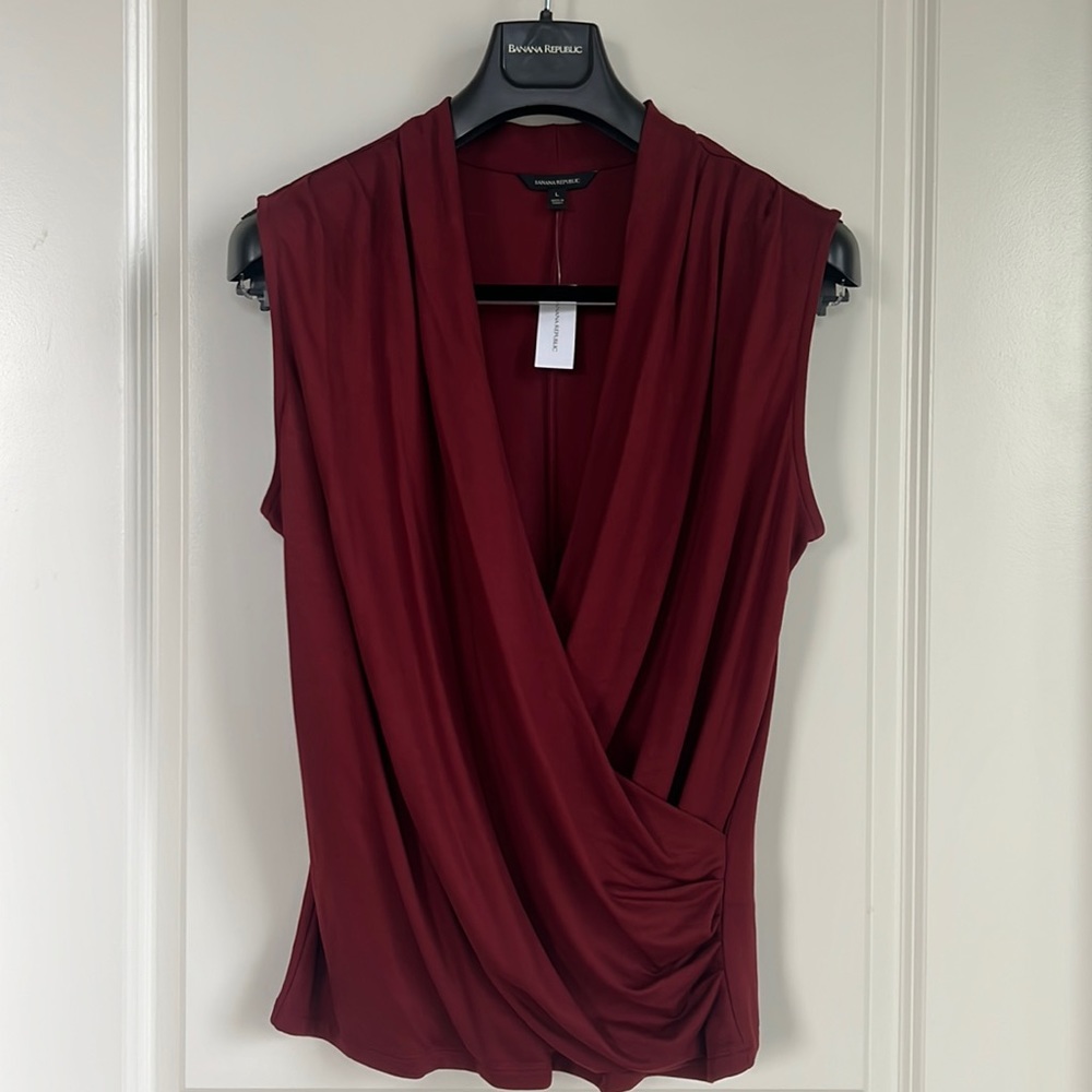 Banana Republic faux wrap top Sz Lg modal blend sleeveless